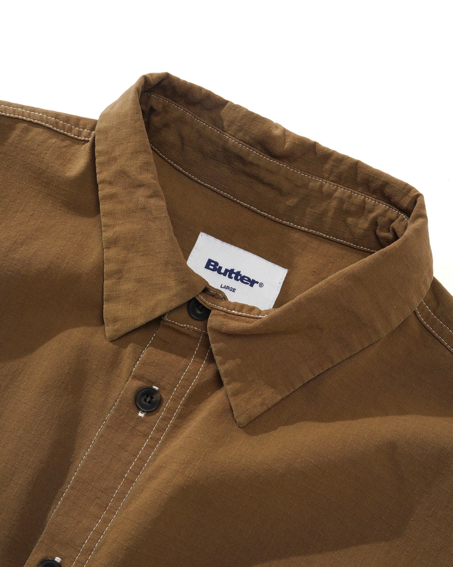 Ripstop Button Up Shirt, Brown