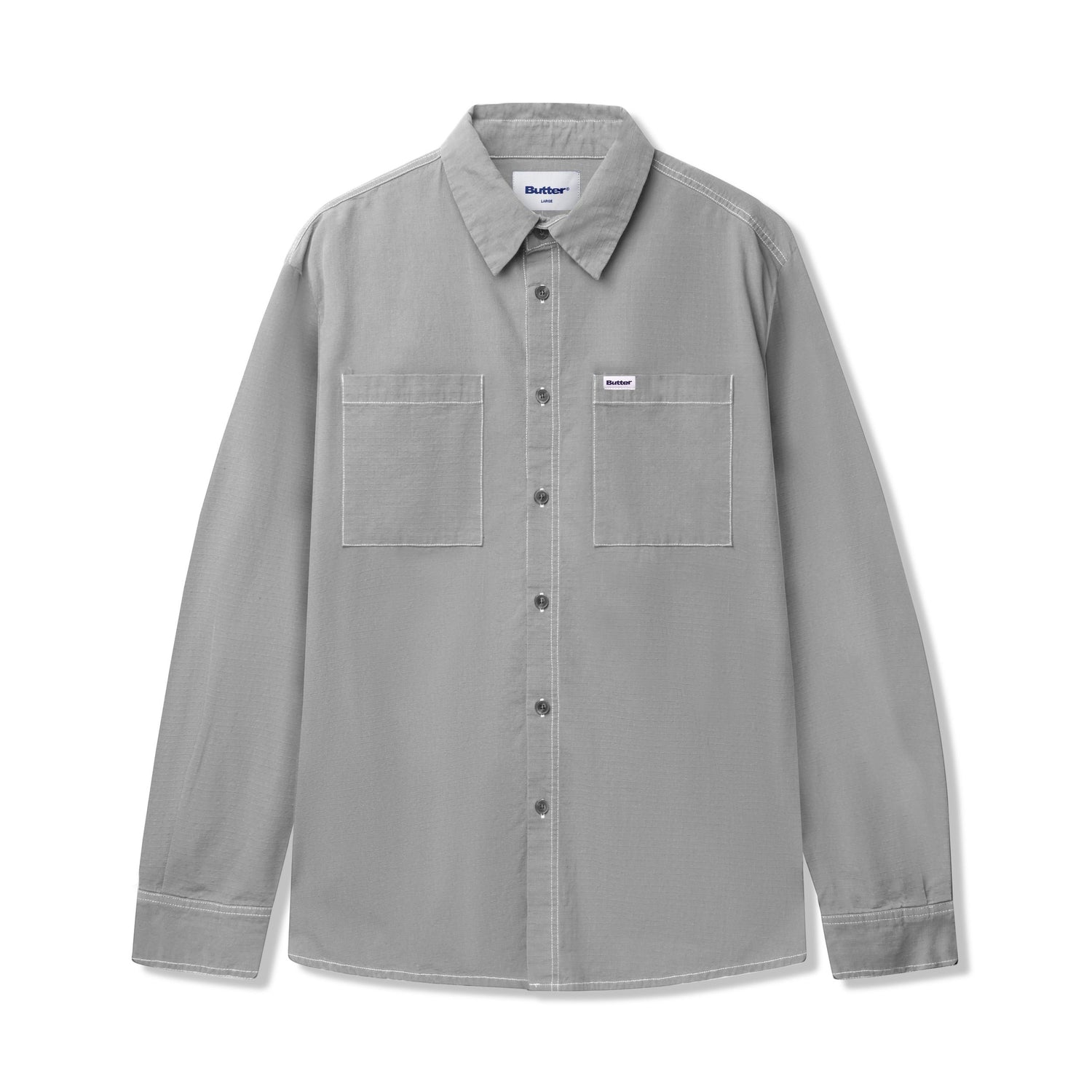 Ripstop Button Up Shirt, Grey