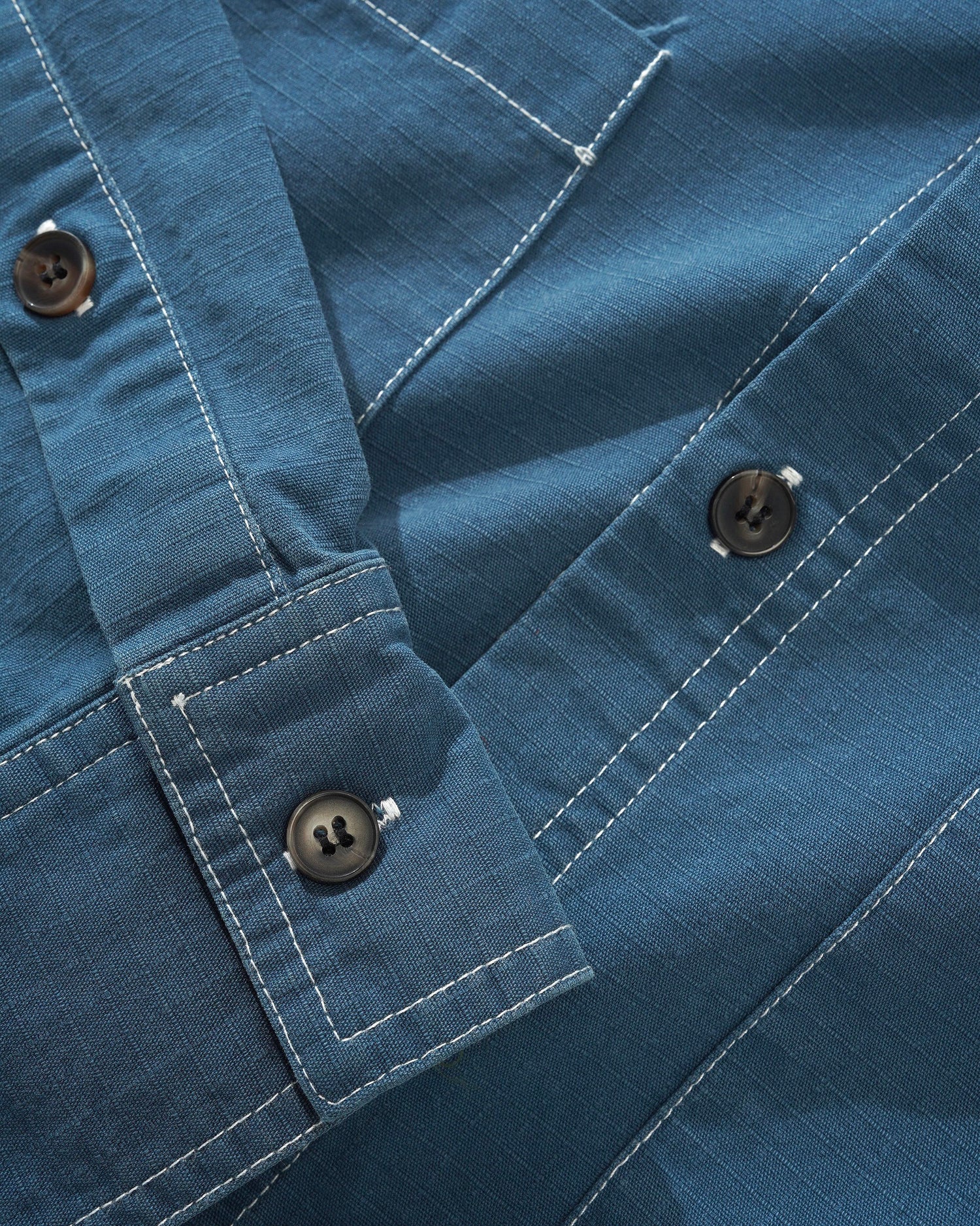 Ripstop Button Up Shirt, Work Blue