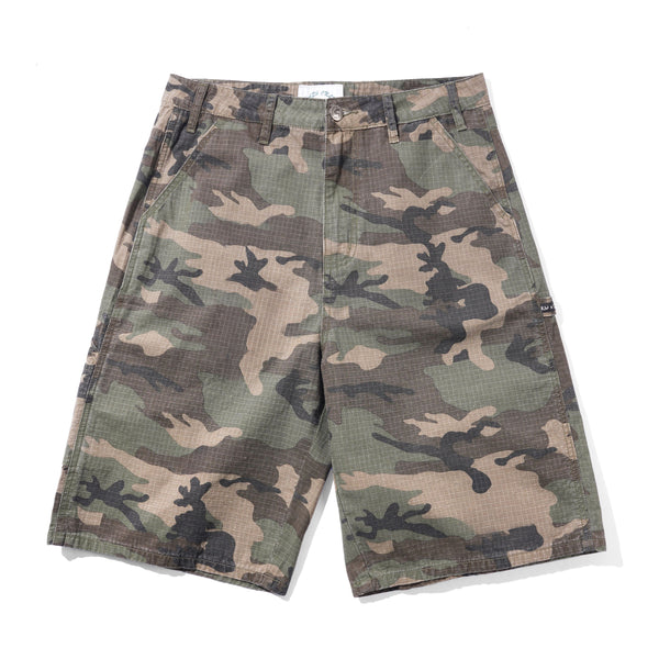 Cash Only Ripstop Carpenter Shorts, Woodland Camo