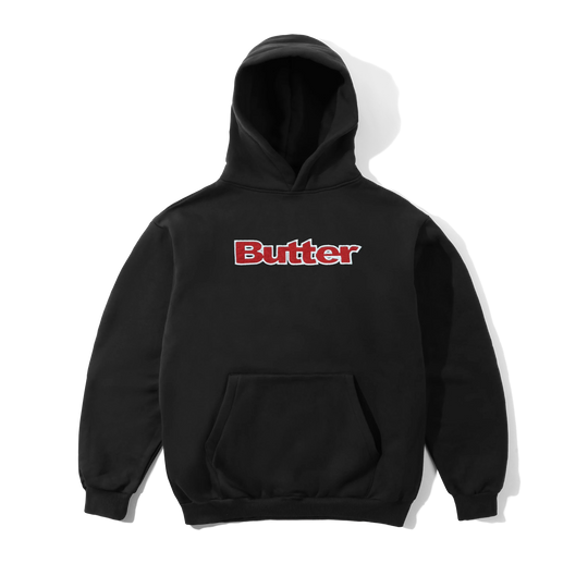 Ripstop Logo Applique Pullover Hood, Black