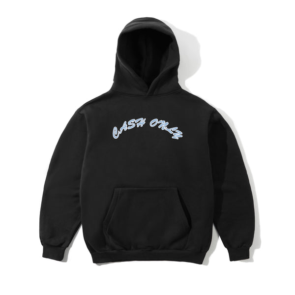 Cash Only Ripstop Logo Applique Pullover Hood, Black