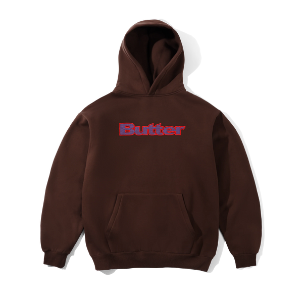 Butter Goods Ripstop Logo Applique Pullover Hood, Dark Brown