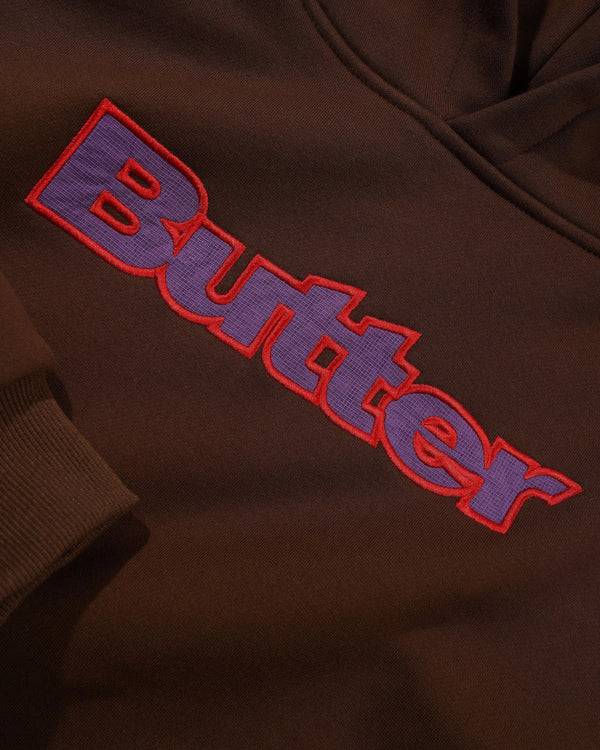 Butter Goods Ripstop Logo Applique Pullover Hood, Dark Brown