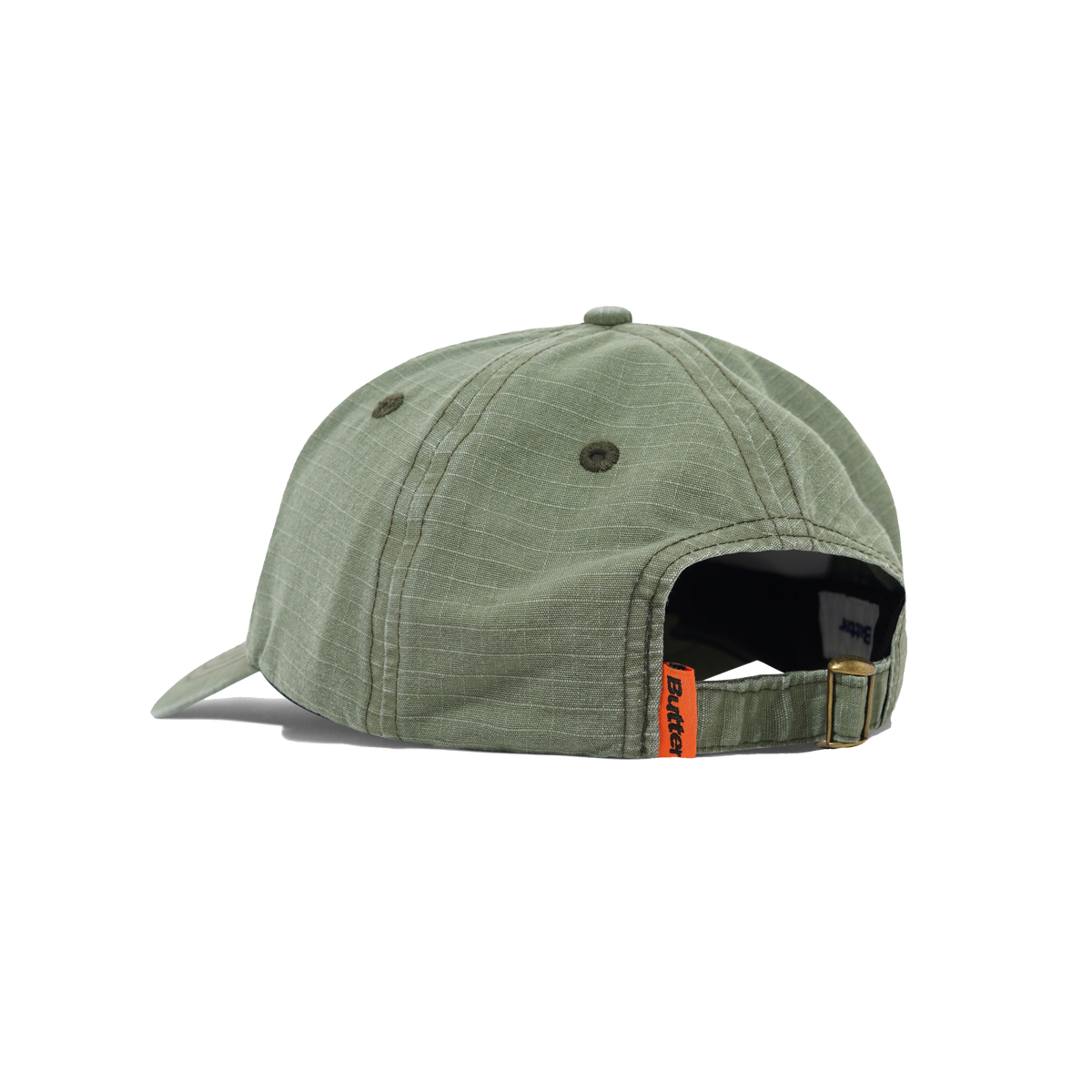 Ripstop Rounded Logo 6 Panel Cap, Washed Army