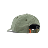 Ripstop Rounded Logo 6 Panel Cap, Washed Army
