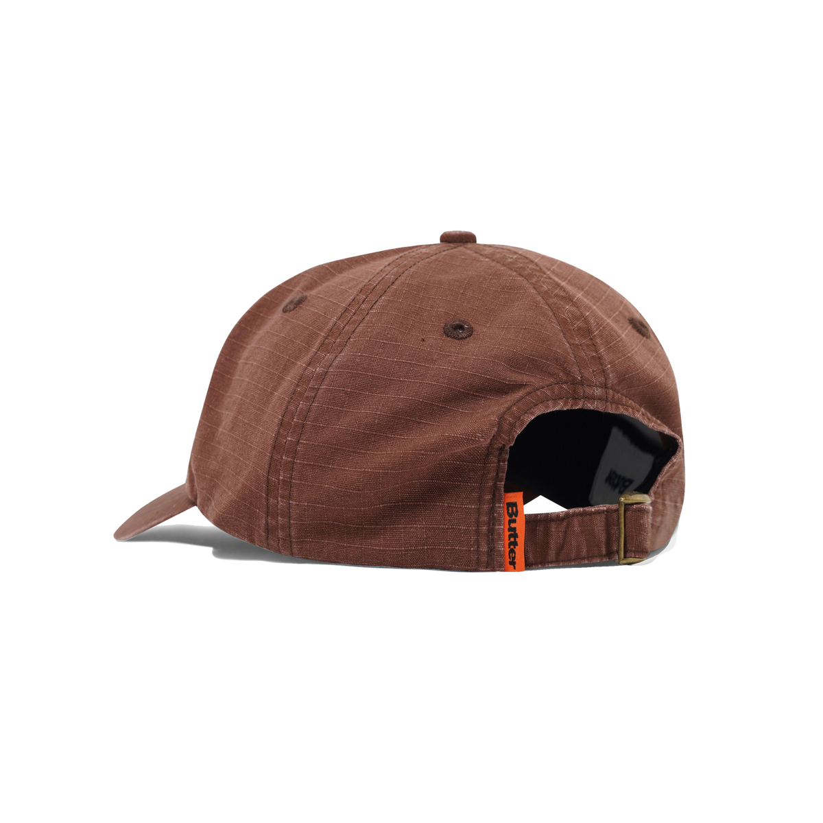 Ripstop Rounded Logo 6 Panel Cap, Washed Brown