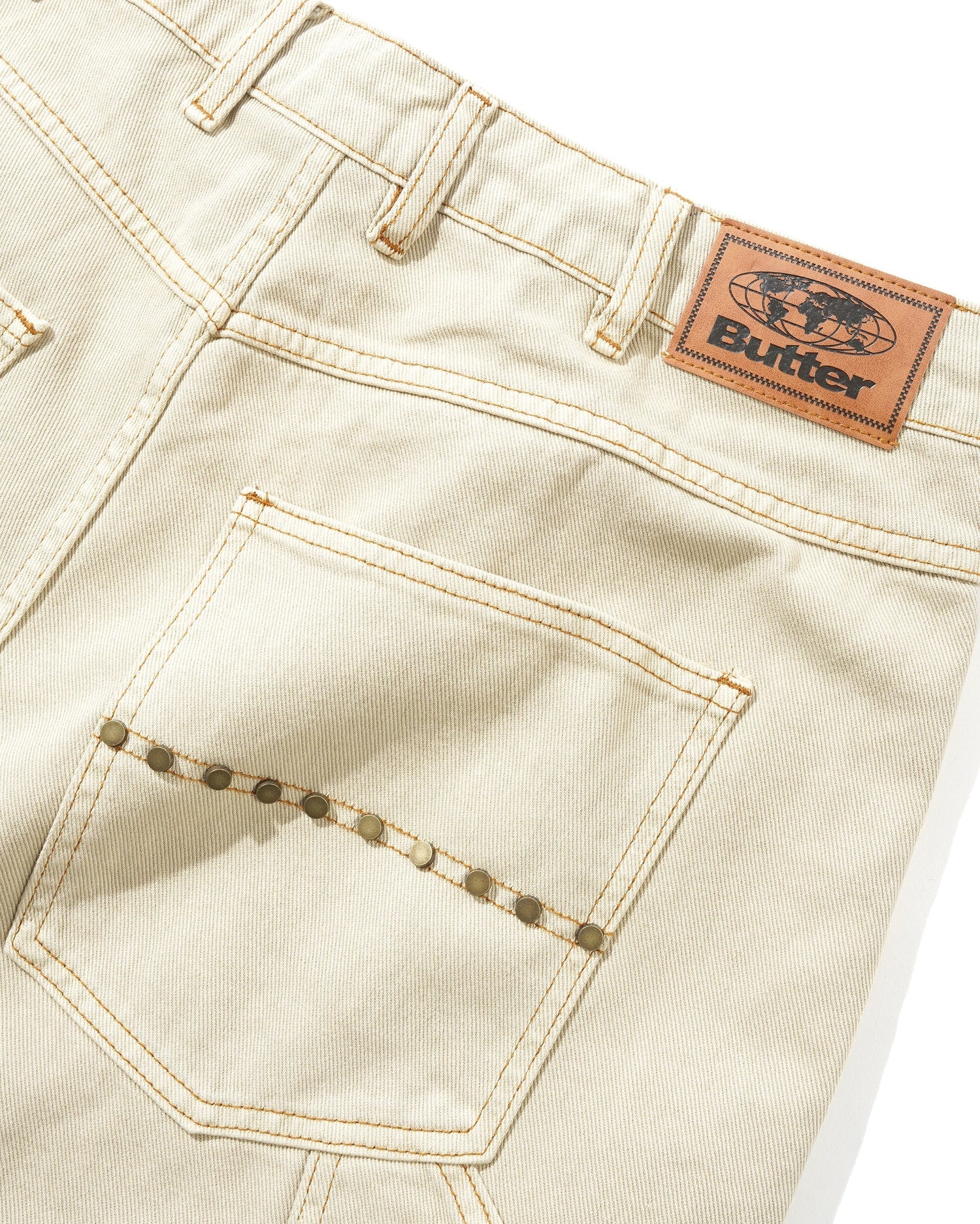 Rivet Denim Shorts, Bone