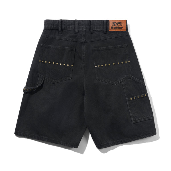 Butter Goods Rivet Denim Shorts, Washed Black