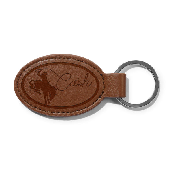 Cash Only Rodeo Key Chain, Tan