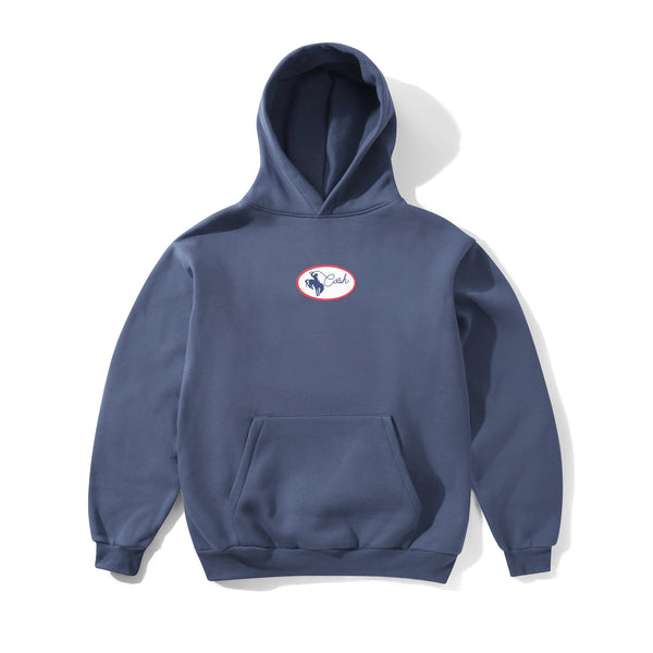 Cash Only Rodeo Pullover Hood, Lead Blue