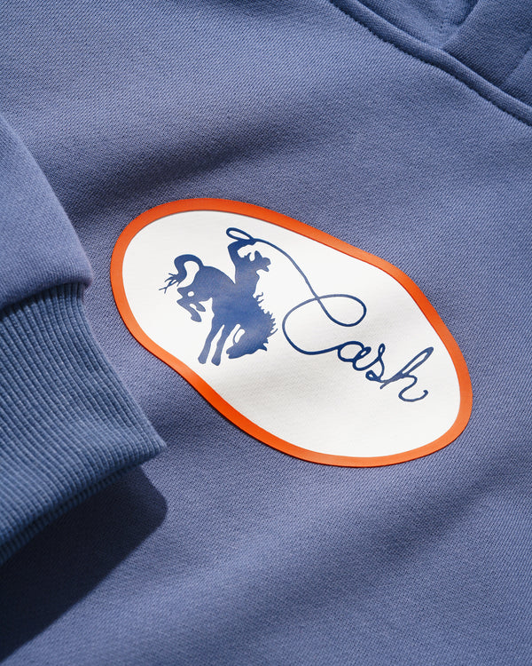 Cash Only Rodeo Pullover Hood, Lead Blue