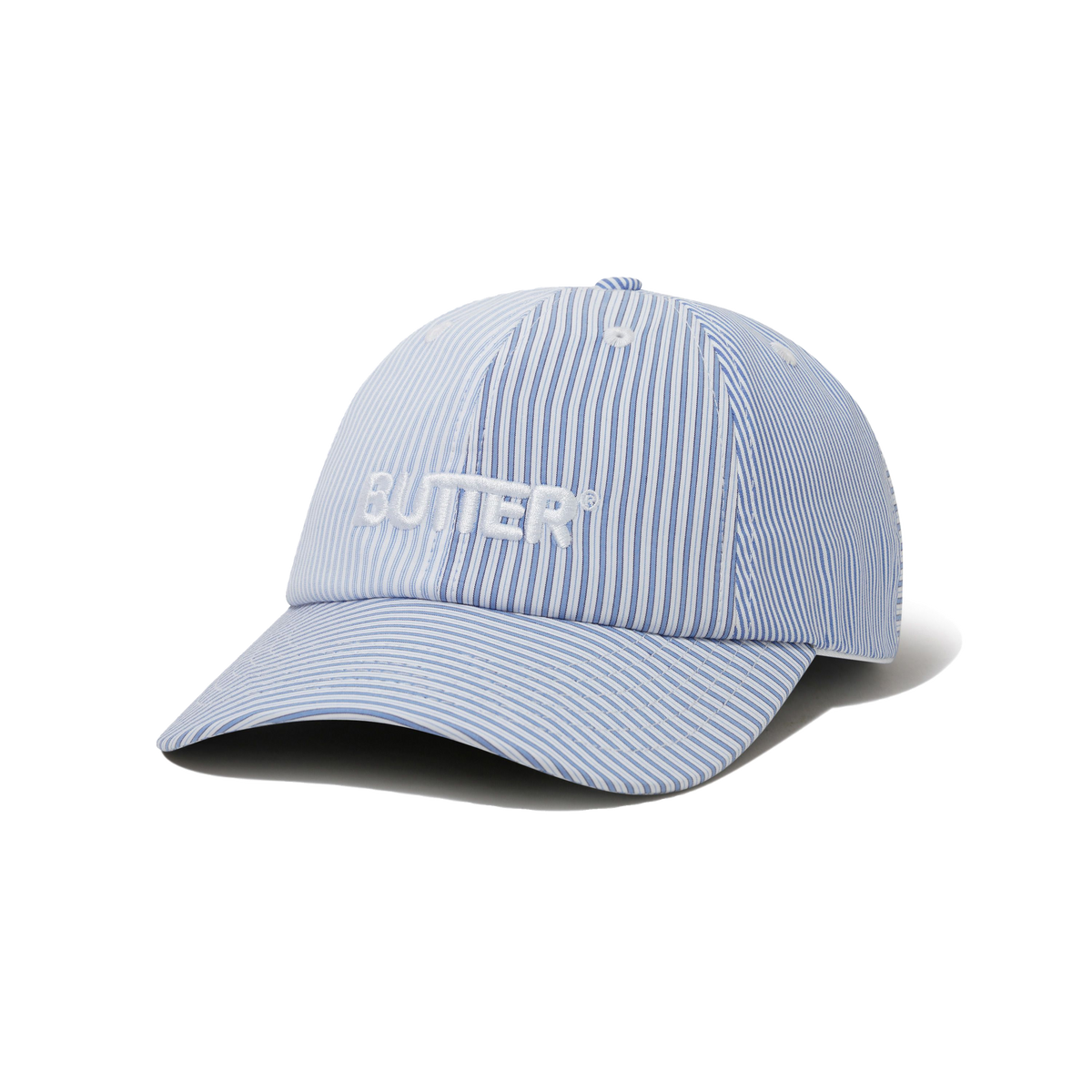 Rounded Logo 6 Panel Cap, French Blue Stripe