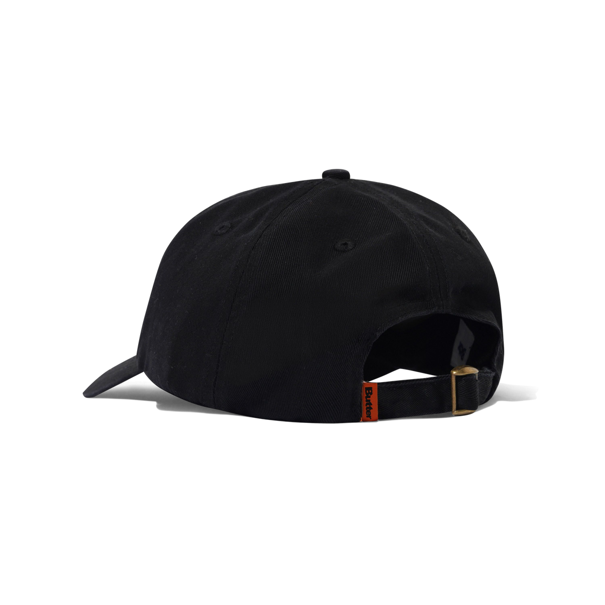 Rounded Logo 6 Panel Cap, Washed Black
