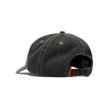Rounded Logo 6 Panel Cap, Washed Black