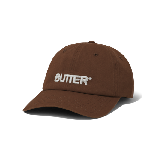 Rounded Logo 6 Panel Cap, Washed Brown