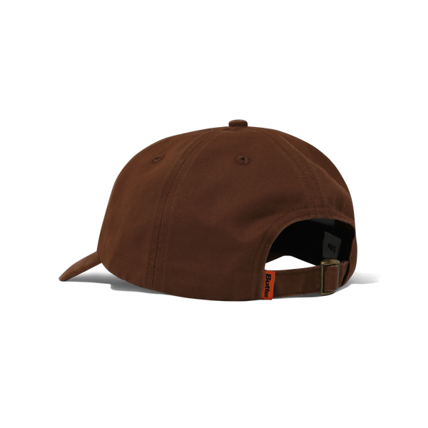 Butter Goods Rounded Logo 6 Panel Cap, Washed Brown