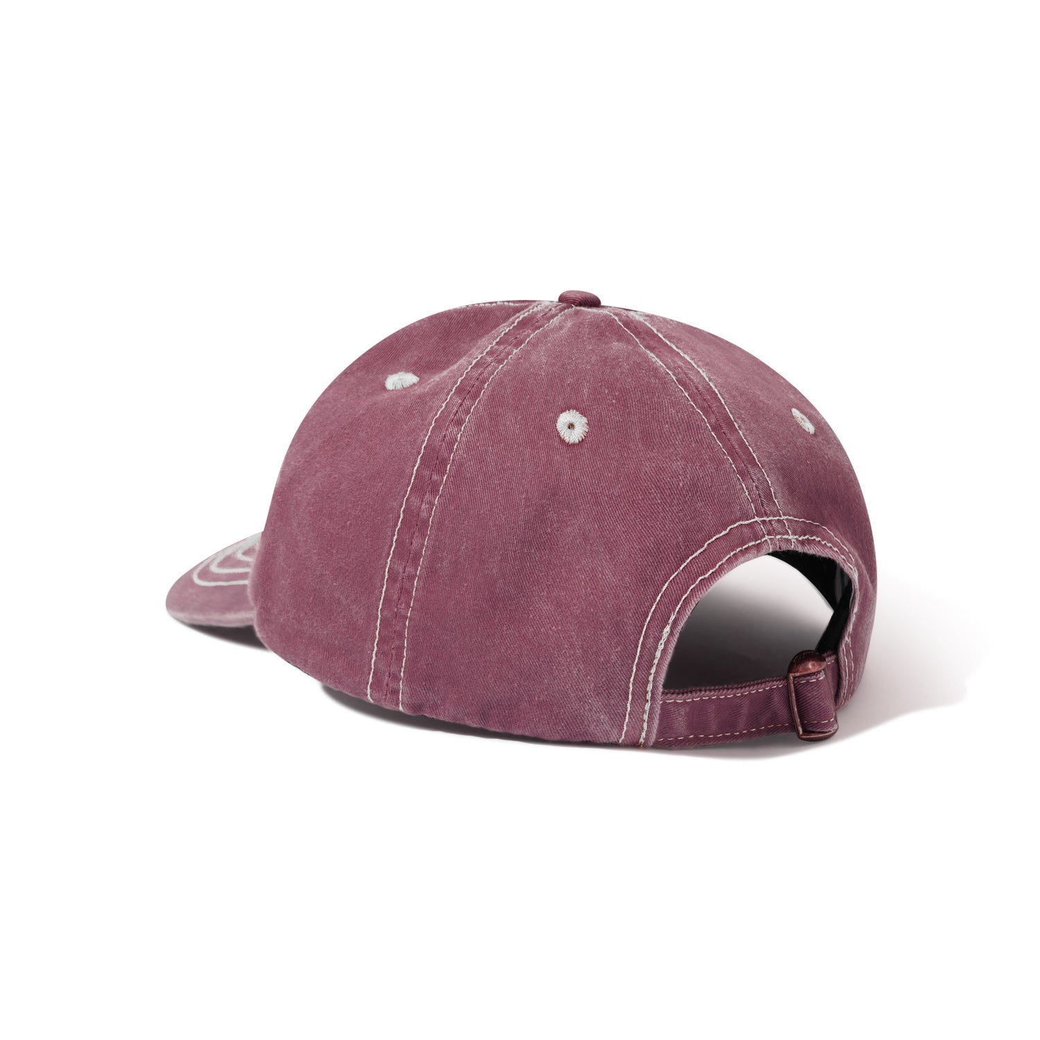 Rounded Logo 6 Panel Cap, Washed Burgundy