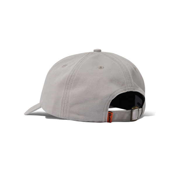Butter Goods Rounded Logo 6 Panel Cap, Washed Light Grey