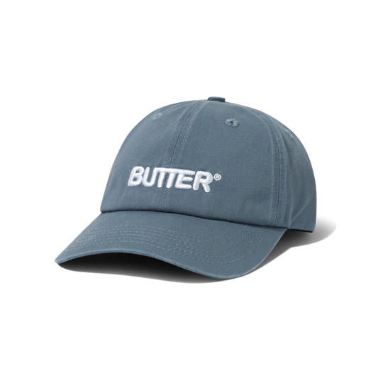 Rounded Logo 6 Panel Cap, Washed Ocean