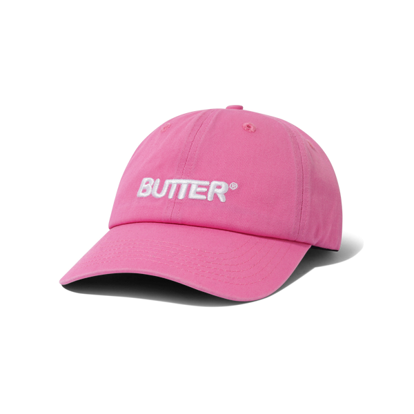 Butter Goods Rounded Logo 6 Panel Cap, Washed Pink