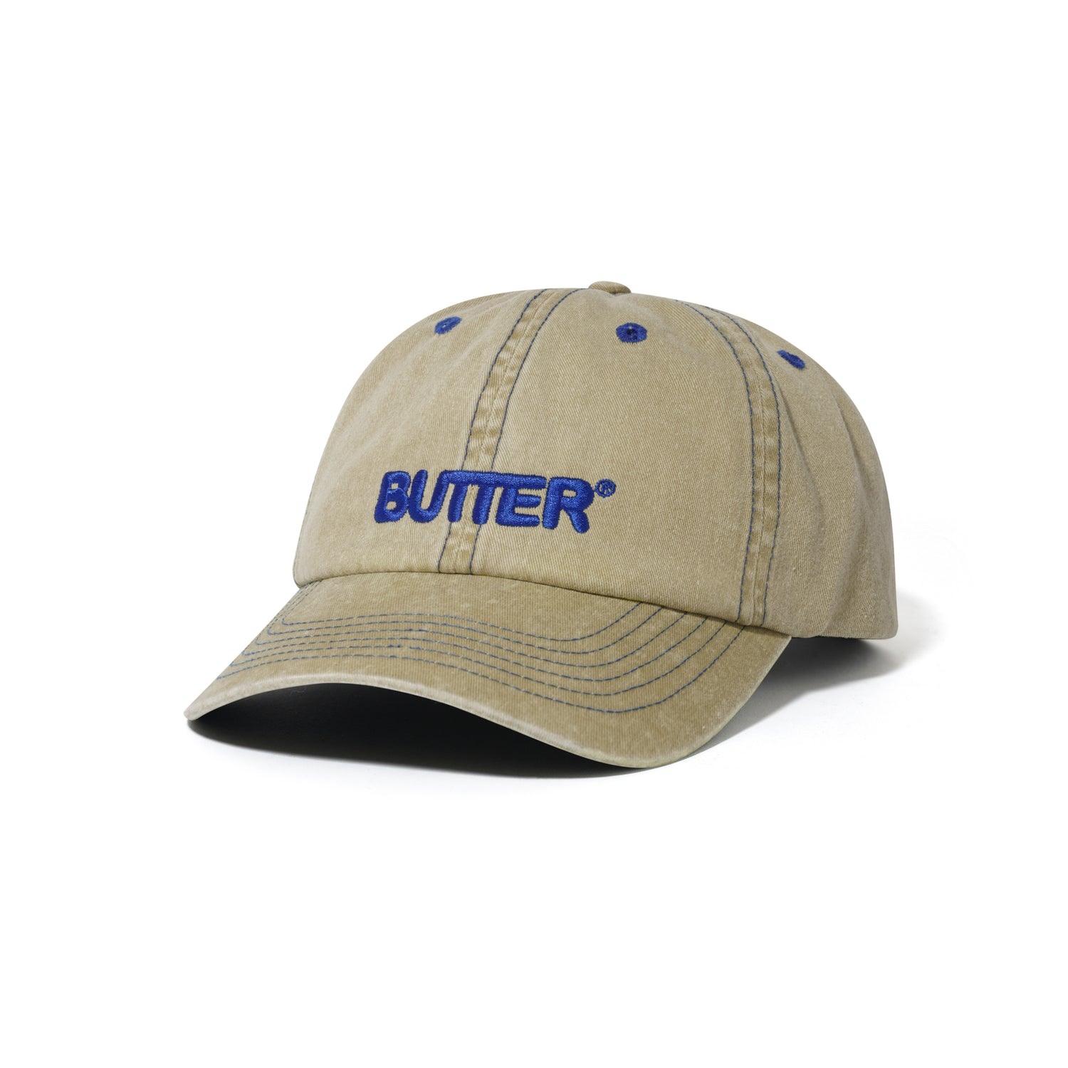 Rounded Logo 6 Panel Cap, Washed Sand