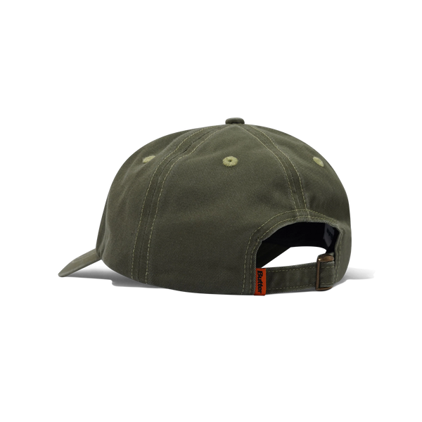 Butter Goods Rounded Logo 6 Panel Cap, Washed Army