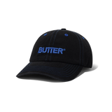 Rounded Logo 6 Panel Cap, Washed Black