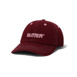Rounded Logo 6 Panel Cap, Washed Maroon