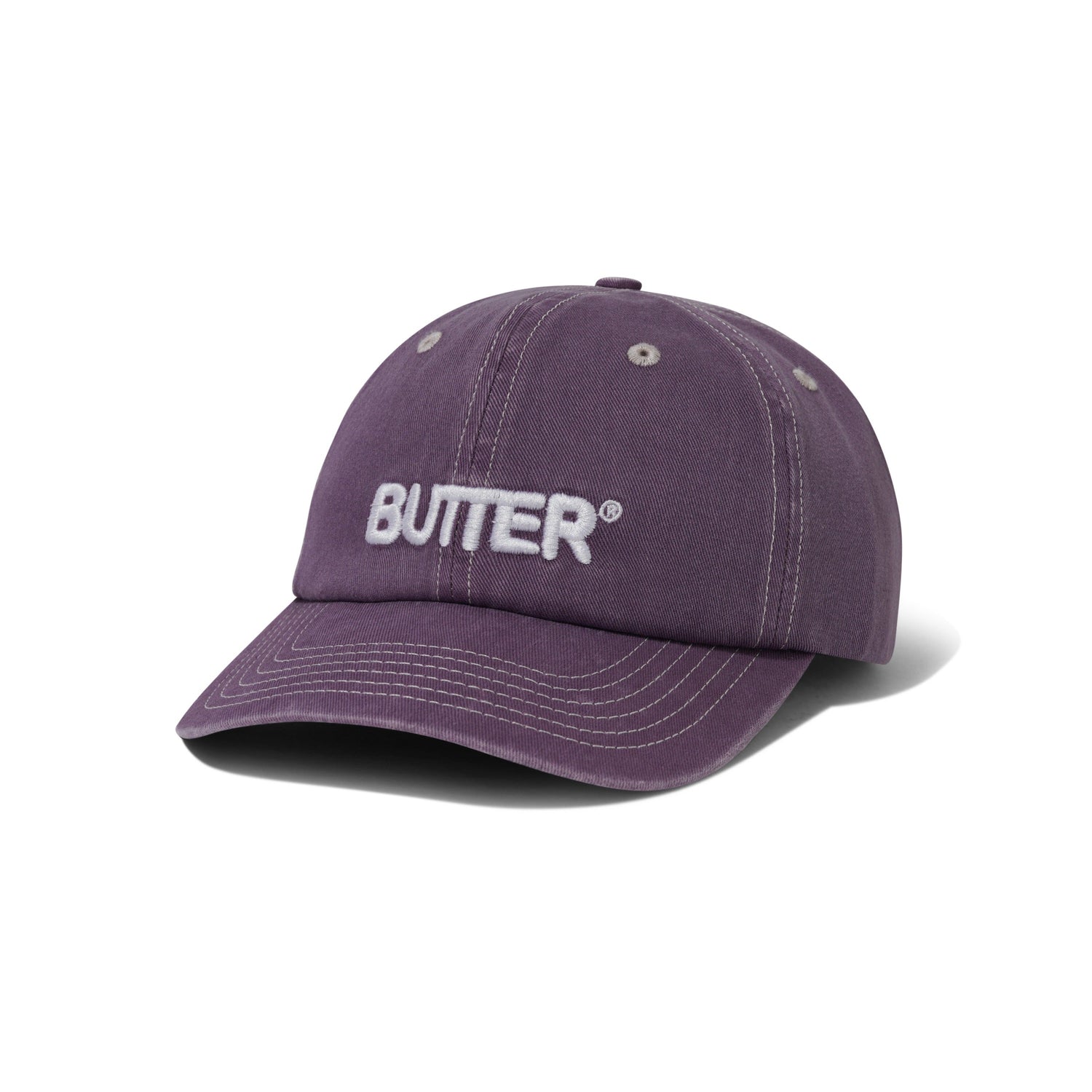 Rounded Logo 6 Panel Cap, Washed Eggplant