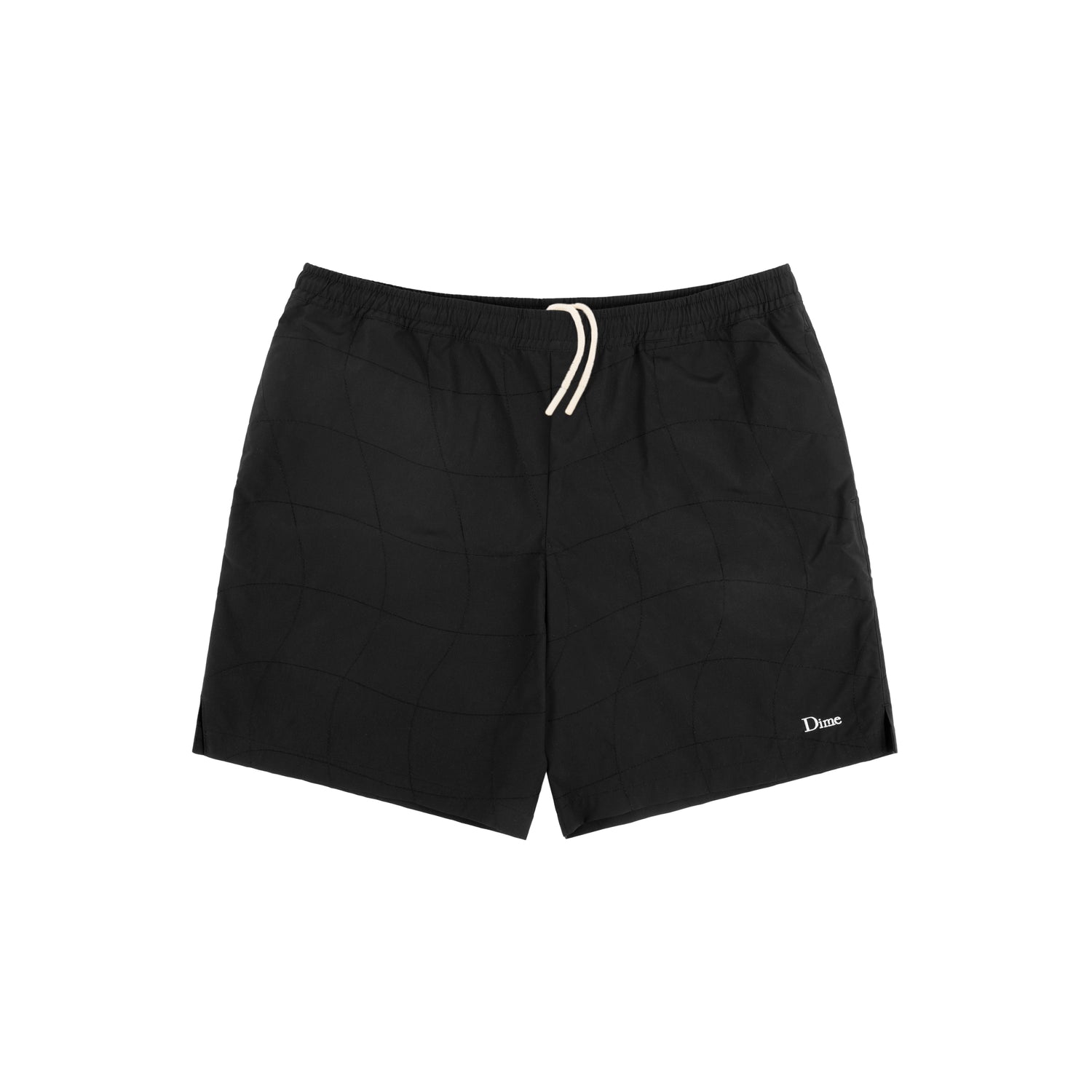 Wave Quilted Shorts, Black