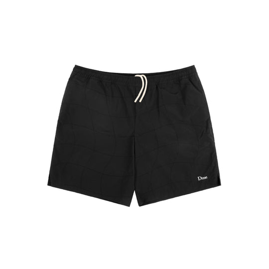 Wave Quilted Shorts, Black