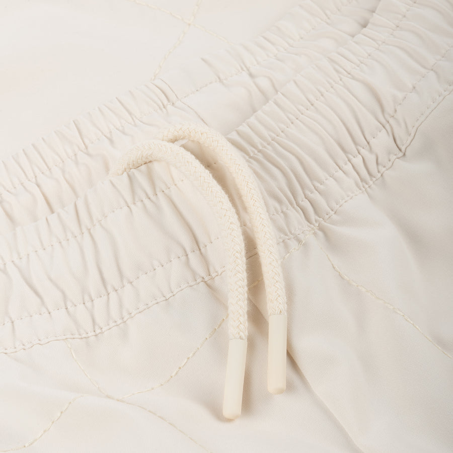 Wave Quilted Shorts, Cream