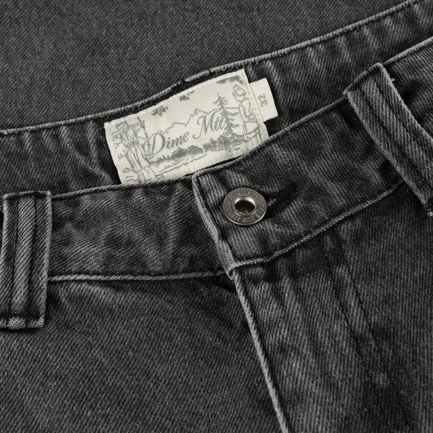 Carpenter Denim Shorts, Faded Black