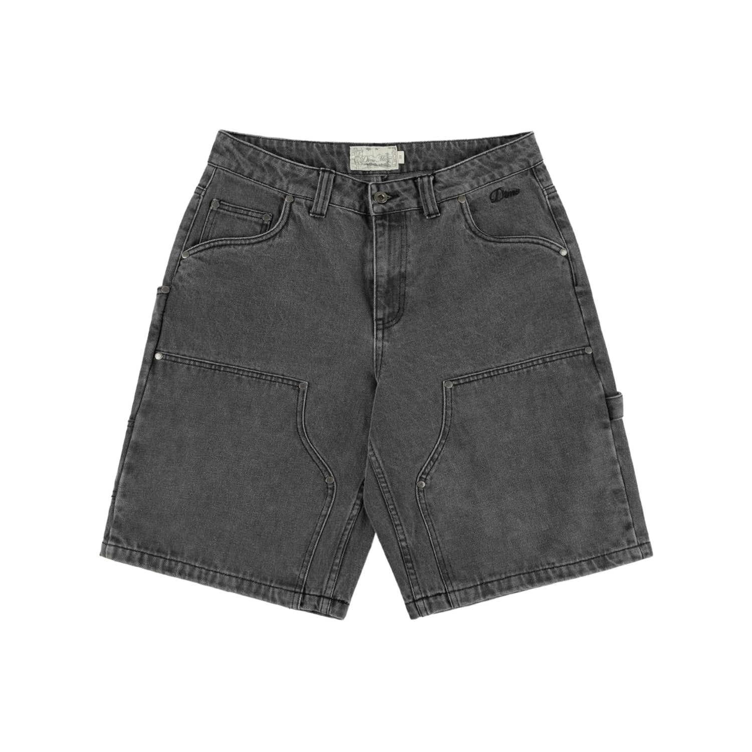 Carpenter Denim Shorts, Faded Black