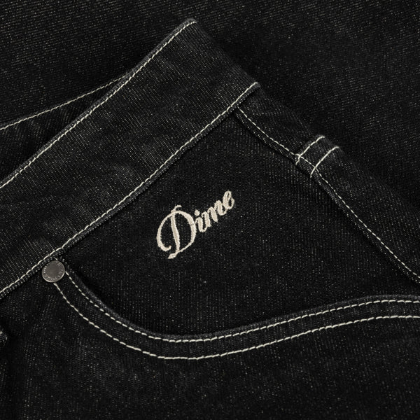 Dime Classic Denim Shorts, Black Washed