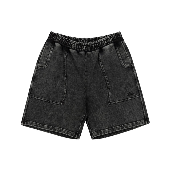 Dime Cyclone French Terry Shorts, Black Snow Washed