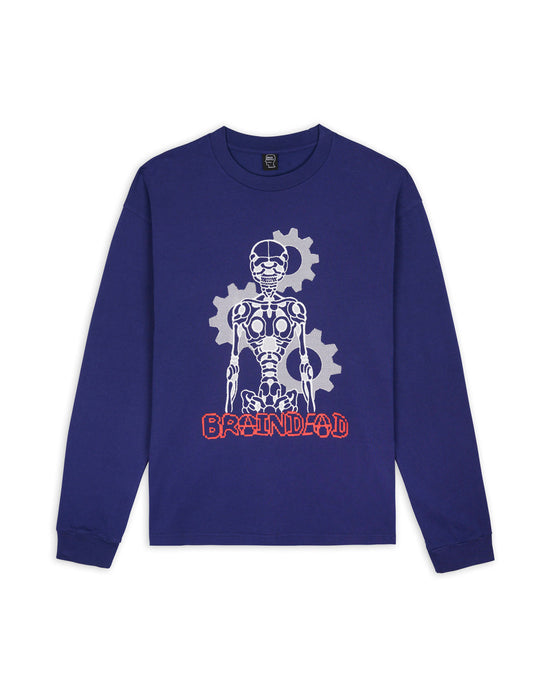 Skeletal Gear L/S Tee, Navy