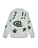 Striped Chenille Symbol Shirt, Green