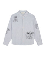 Striped Oxford Mouse Button Up Shirt, Blue