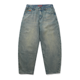 Santosuosso Denim Jeans, Distressed Mid Blue
