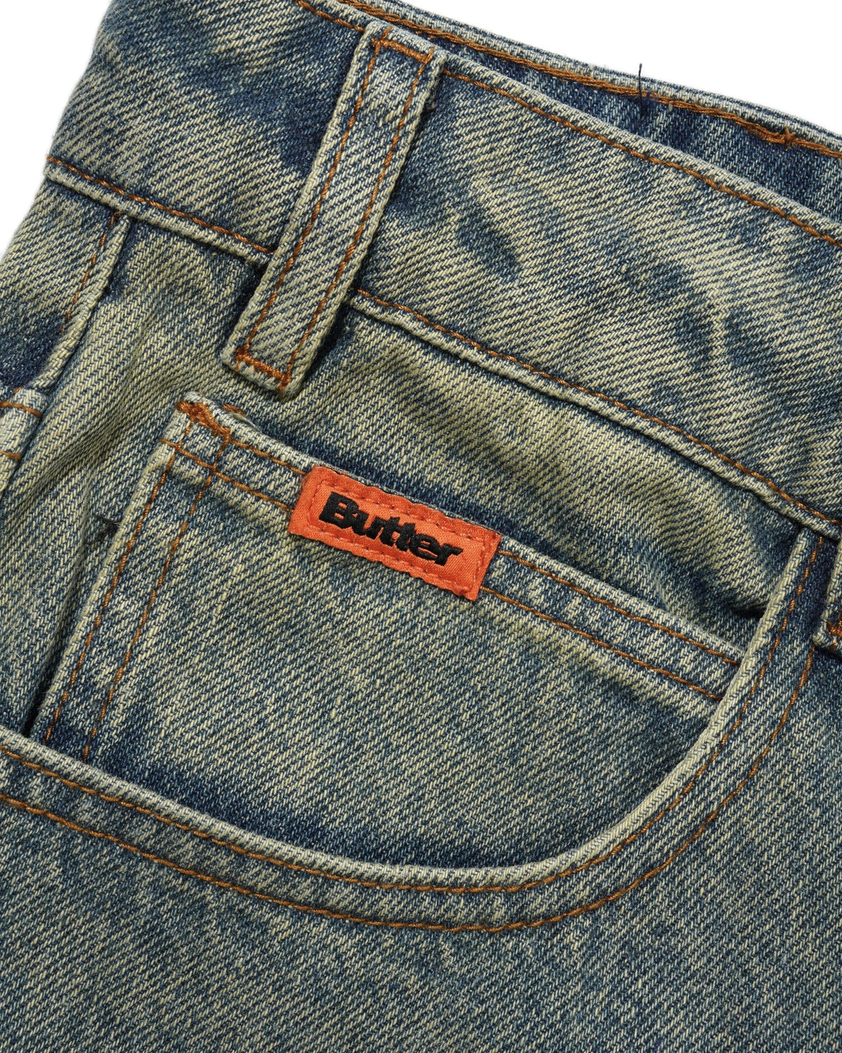 Santosuosso Denim Jeans, Distressed Mid Blue