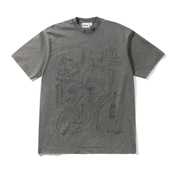 Butter Goods Satan Tee, Black Acid Wash