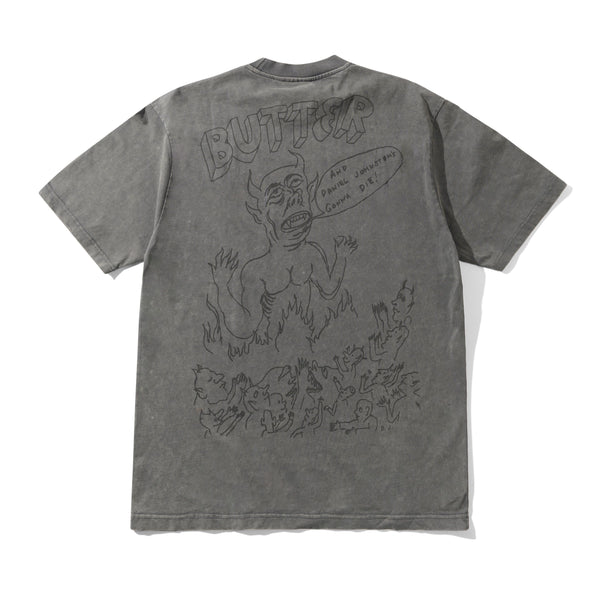 Butter Goods Satan Tee, Black Acid Wash