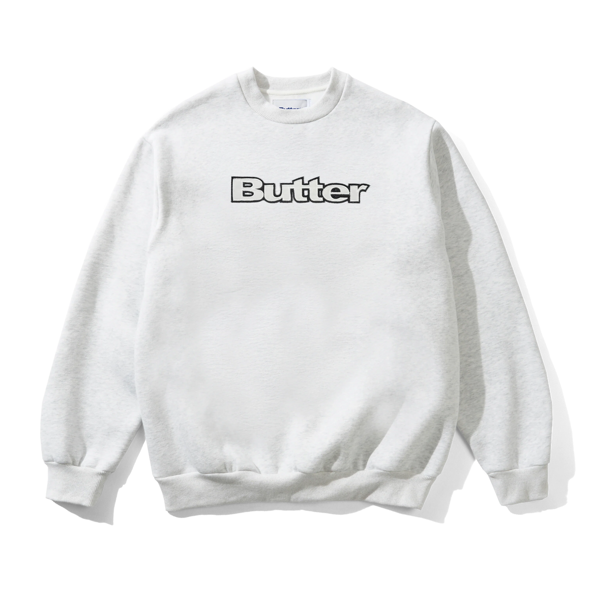 Satin Applique Logo Crewneck, Ash