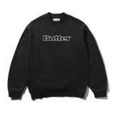 Satin Applique Logo Crewneck, Black