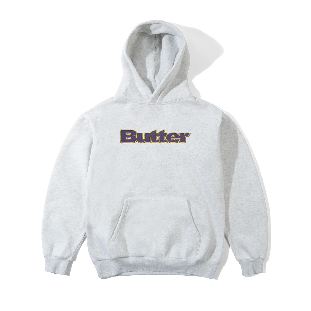 Satin Applique Pullover Hood, Ash
