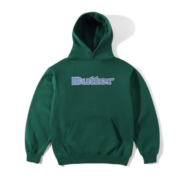 Butter Goods Satin Applique Pullover Hood, Forest
