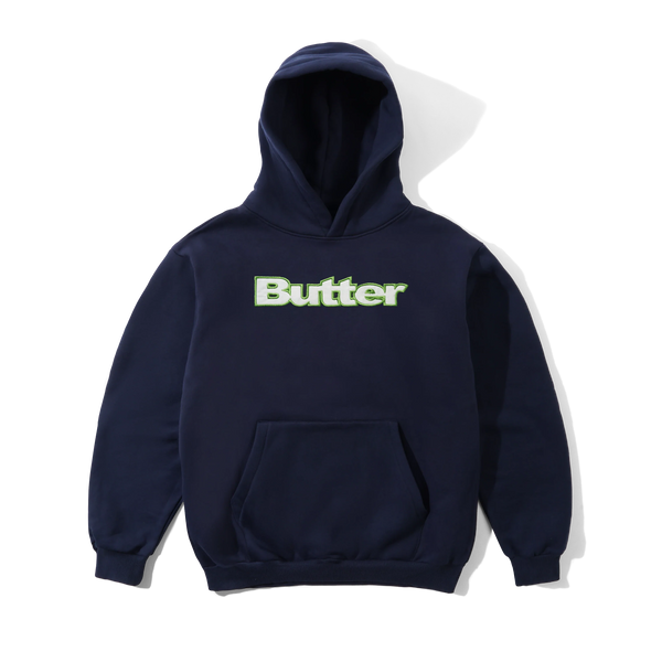 Butter Goods Satin Applique Pullover Hood, Navy