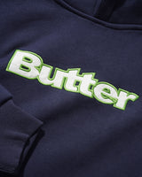 Satin Applique Pullover Hood, Navy